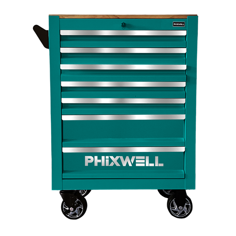 719506 PHIXWELL Mueble almacenaje 7 cajones con encimera de madera
