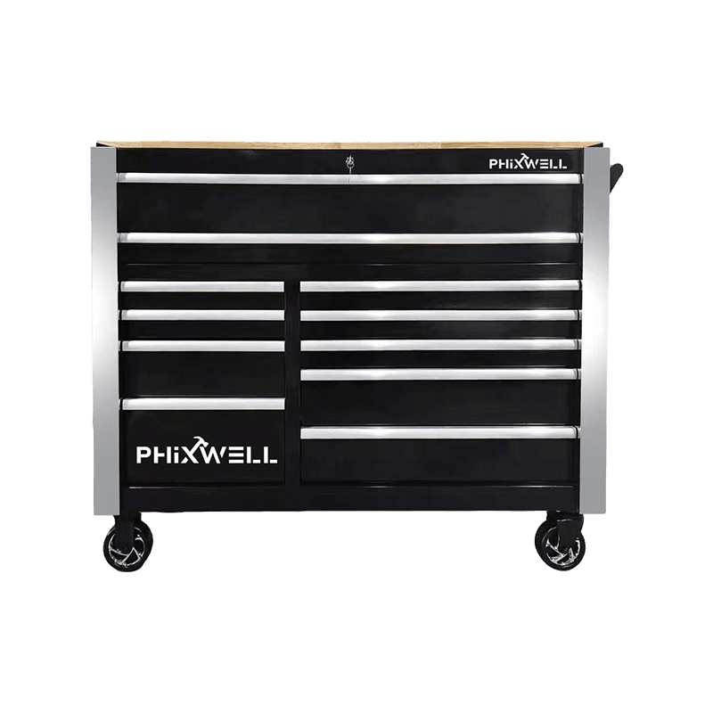 719520PHIXWELL Gabinete de herramientas de 11 cajones con juego de herramientas de 377 piezas