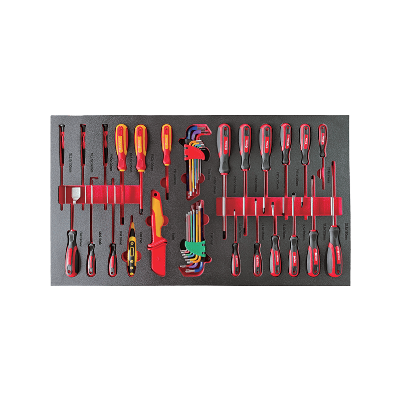 719520PHIXWELL Gabinete de herramientas de 11 cajones con juego de herramientas de 377 piezas